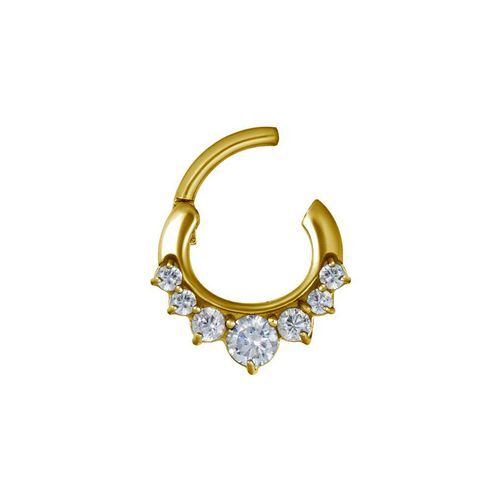 Gold Steel Hinged Clicker Zirconia Crown | Shop Body Piercing Jewellery ...