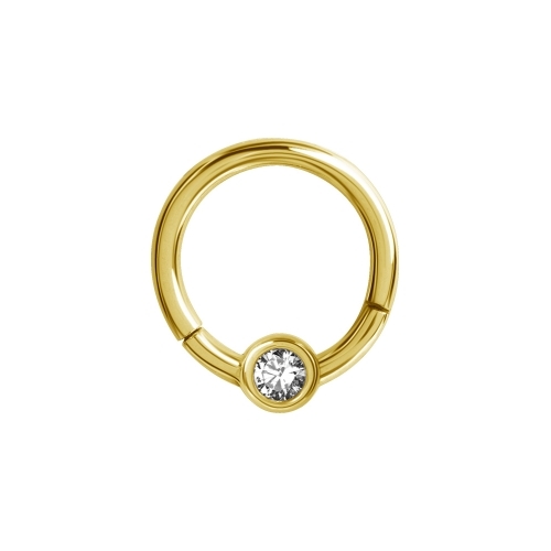 Gold Nickel Free Cobalt Chrome Hinged Ring - 3mm Disc - Essential Beauty