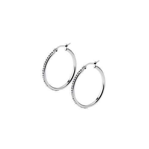 Surgical Steel Hoop Earrings Fine Premium Crystal Essential Beauty