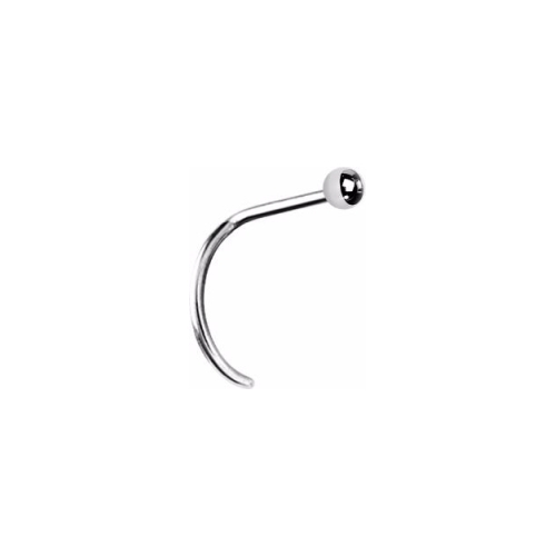 Surgical Steel Pigtail Nose Stud with Plain Ball 20 GA