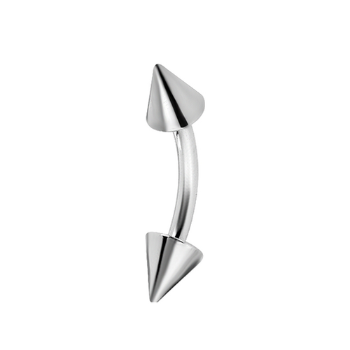 Surgical Steel Eyebrow Bar with Spikes