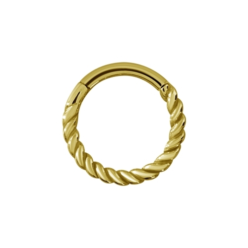 Gold Steel Conch Ring - Twisted Wire