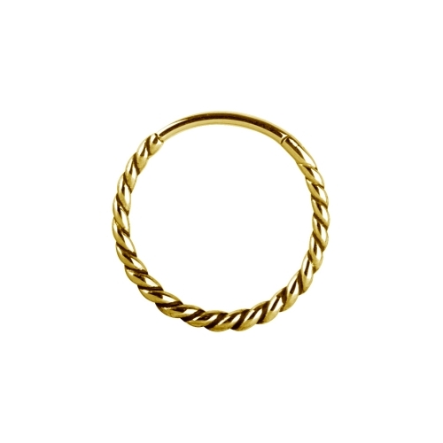 Gold Steel Conch Ring - Twisted Rope