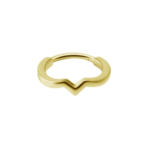 Gold Steel Conch Ring - V Shape