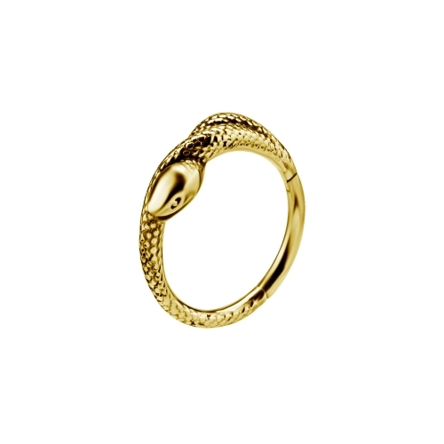 Gold Steel Conch Ring - Snake