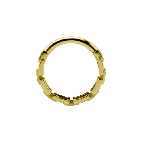 Gold Steel Hinged Conch Ring - Chain