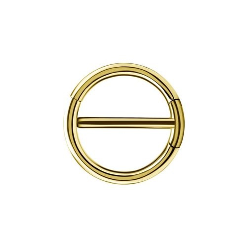Gold Steel Double Hinged Nipple Ring 14 Gauge - 12mm