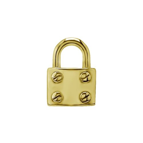 Gold Steel Padlock Jewellery Charm