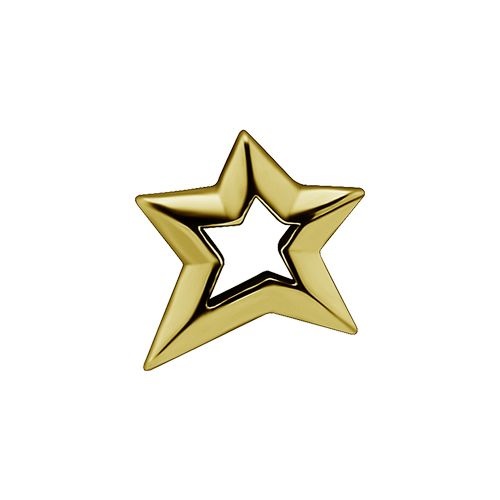 Gold Steel Star Jewellery Charm - Left Ear