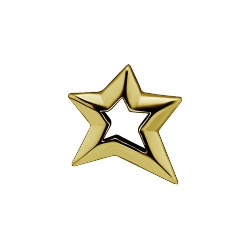 Gold Steel Star Charm - Right Ear