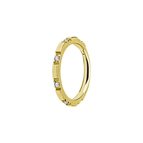 Gold Steel Hinged Ring - Premium Zirconia Intervals