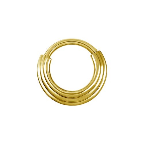 Gold Steel Hinged Multi Layered Ring 16 Gauge - 8mm
