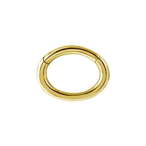 Gold Steel Oval Rook Ring