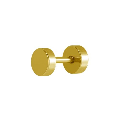 Gold Steel Fake Plug Ear Stud