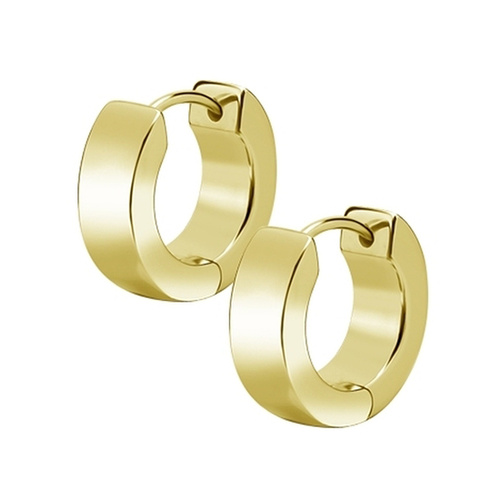 Gold Steel Hoop Earrings 20 Gauge - 9mm