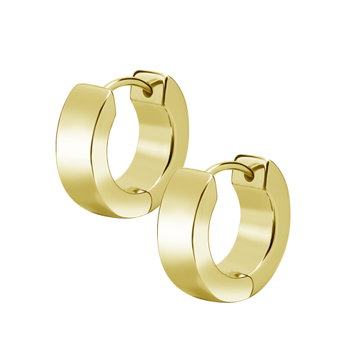 Gold Steel Huggies Hoop Earrings 20 Gauge - 9mm