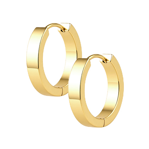 Gold Steel Hoop Earrings 20 Gauge - 12mm