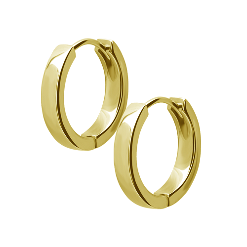 Gold Steel Hoop Earrings 20 Gauge - 12mm