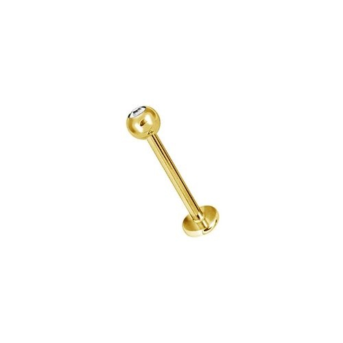 Gold Steel Micro Labret - Crystal