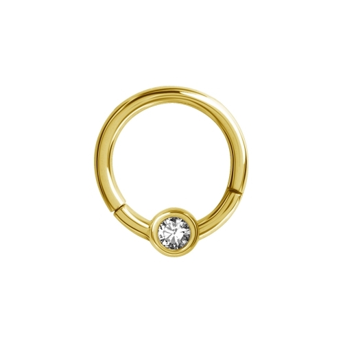 Gold Nickel Free Cobalt Chrome Hinged Ring - 3mm Disc