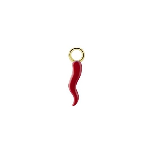 Gold Nickel Free Cobalt Chrome Chilli Enamel Jewellery Charm