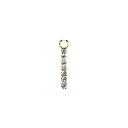 Gold Nickel Free Cobalt Chrome Bar Jewellery Charm - Premium Zirconia