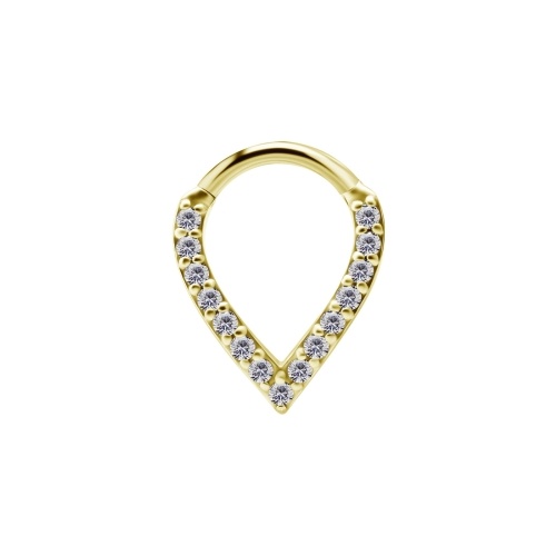 Gold Nickel Free Cobalt Chrome V-Shaped Ring - Premium Zirconia