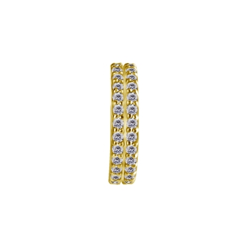 Gold Nickel Free Cobalt Chrome Hinged Ring Double Row - Premium Zirconia