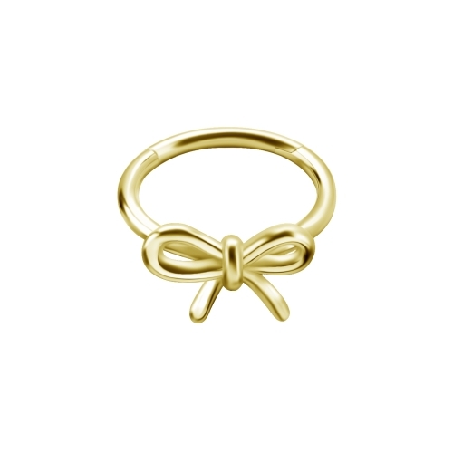 Gold Nickel Free Cobalt Chrome Hinged Ring - Bow