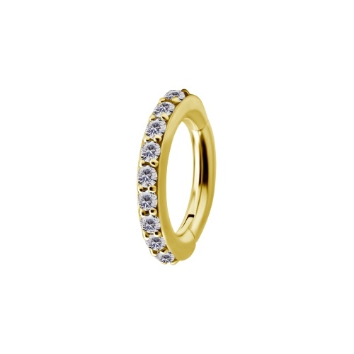 Gold Nickel Free Cobalt Chrome Belly Ring - Premium Zirconia