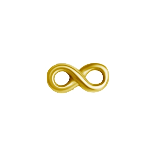 Gold Steel Attachment for (Type S) Internal Thread Labret - Infinity - 3mm