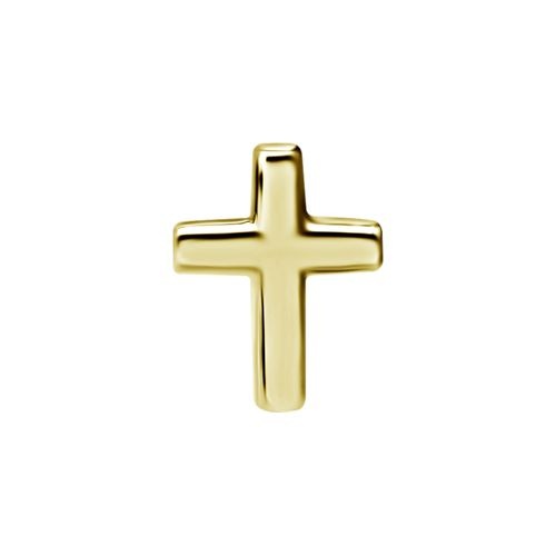 Gold Steel Attachment for (Type-S) Internal Thread Labret - Cross - 6mm