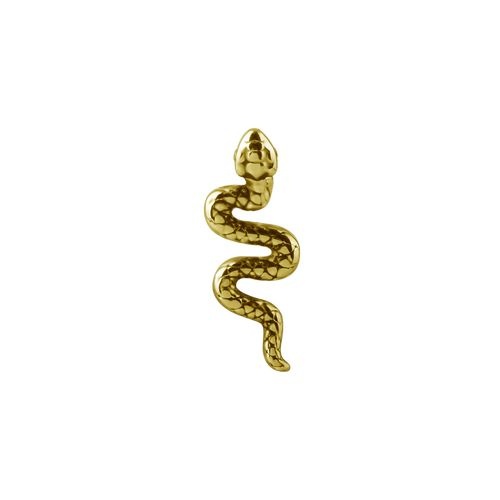 Gold Steel Attachment for (Type-S) Internal Thread Labret - Snake - 12mm