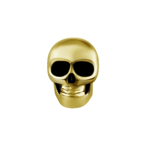 Gold Steel Attachment for (Type S) Internal Thread Labret - Skull - 6.5mm