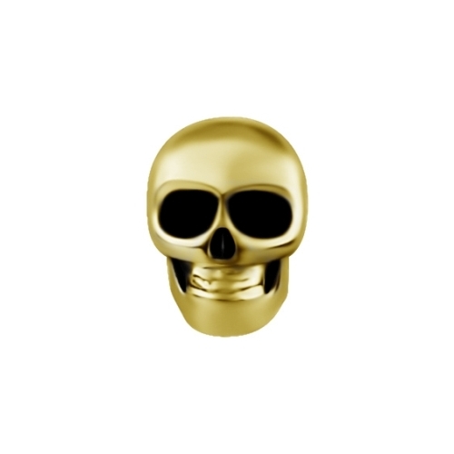 Gold Steel Attachment for (Type-S) Internal Thread Labret - Skull - 6.5mm