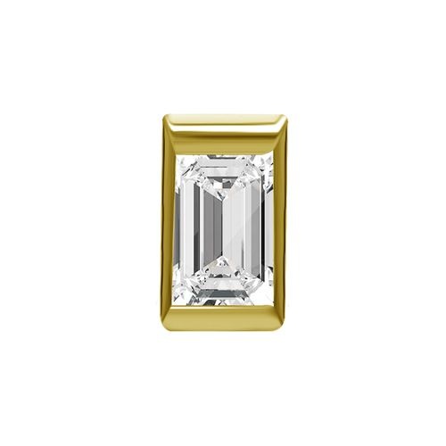 Gold Steel Attachment for (Type S) Internal Thread Labret - Premium Crystal - Baguette - 4mm