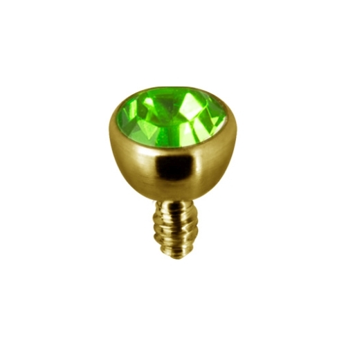 Gold Steel Attachment for (Type-S) Internal Thread Labret - Premium Zirconia
