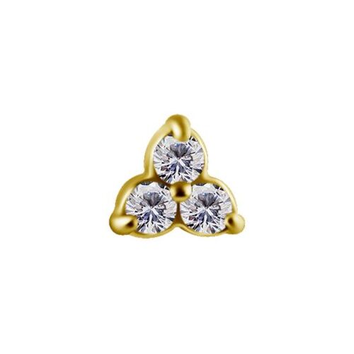 Gold Steel - Premium Zirconia - Trinity (Type R) Internal Thread Labret Attachment