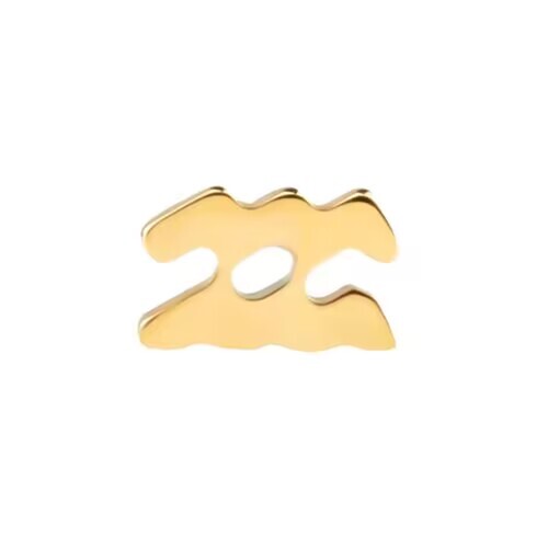 Gold Titanium Internal Thread Labret - Aquarius