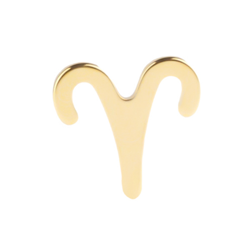 Gold Titanium Internal Thread Flat Back Labret - Aries