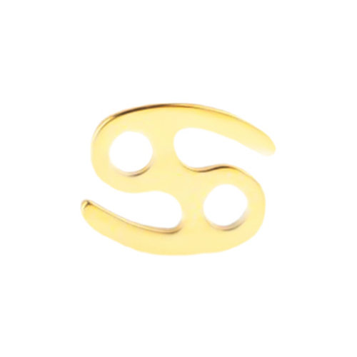 Gold Titanium Internal Thread Labret - Cancer