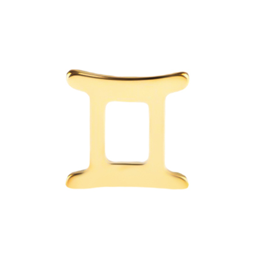 Gold Titanium Internal Thread Flat Back Labret - Gemini