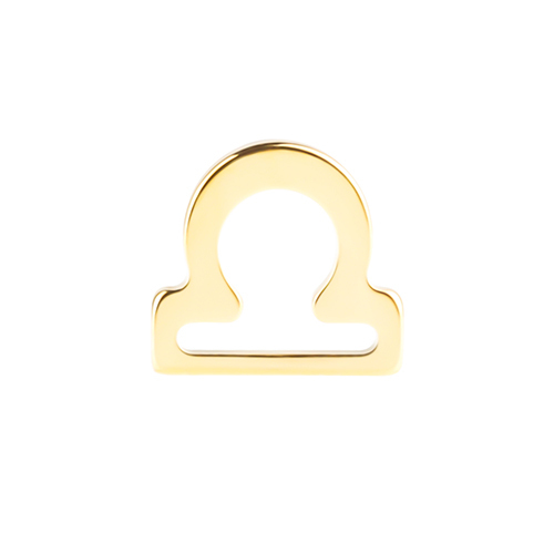 Gold Titanium Internal Thread Flat Back Labret - Libra