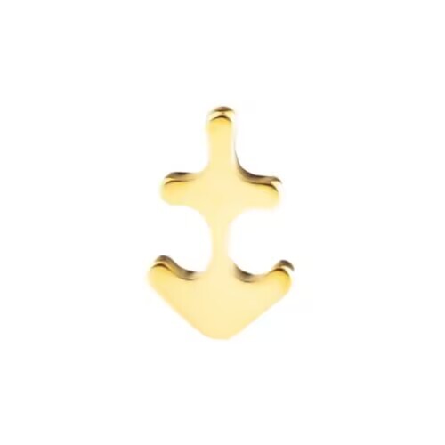 Gold Titanium Internal Thread Flat Back Labret - Sagittarius