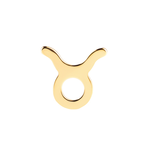 Gold Titanium Internal Thread Flat Back Labret - Taurus