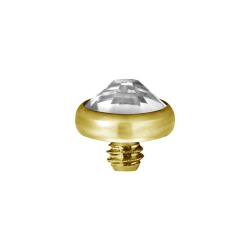Gold Titanium Internal Dermal Anchor Attachment - Crystal