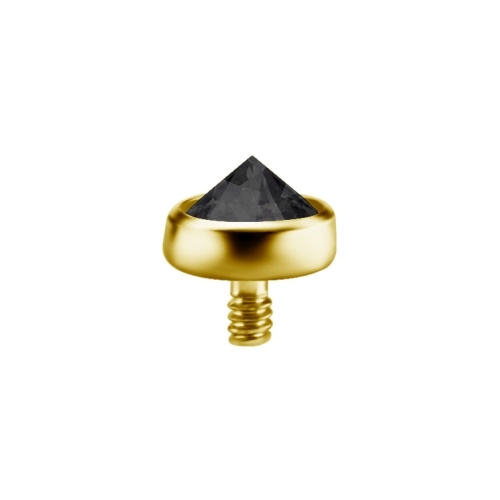 Gold Titanium Attachment for (Type S) Internal Thread Labret - Inverted Black Premium Zirconia