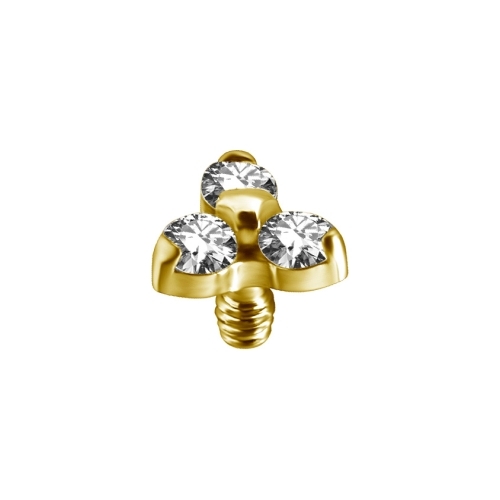 Gold Titanium Attachment for (Type S) Internal Thread Labret - Premium Zirconia - Trinity