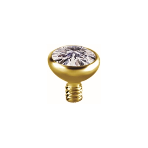 Gold Titanium Attachment for Internal Thread Labret - Premium Zirconia