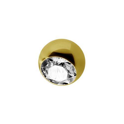 Gold Titanium Jewelled Ball Attachment